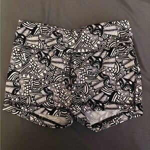 Stylish Black and White Patterned Women's Shorts